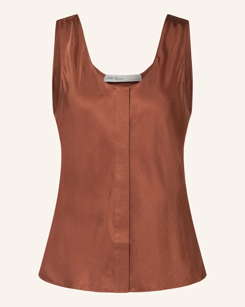 AllSaints Blusentop Milla Mit Seide rot Braun