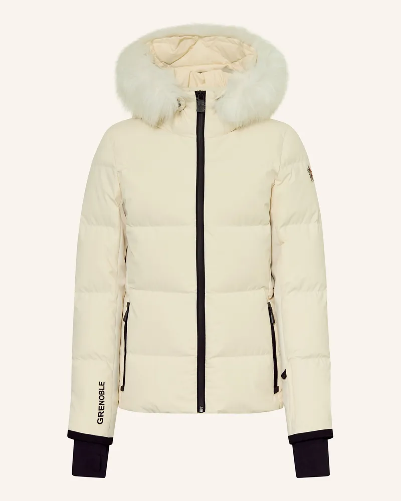 Moncler Daunen-Skijacke NEW GUYANE mit Kunstfell Creme