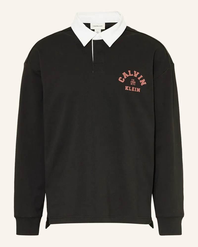 Calvin Klein Jersey-Poloshirt Loose Fit schwarz Schwarz