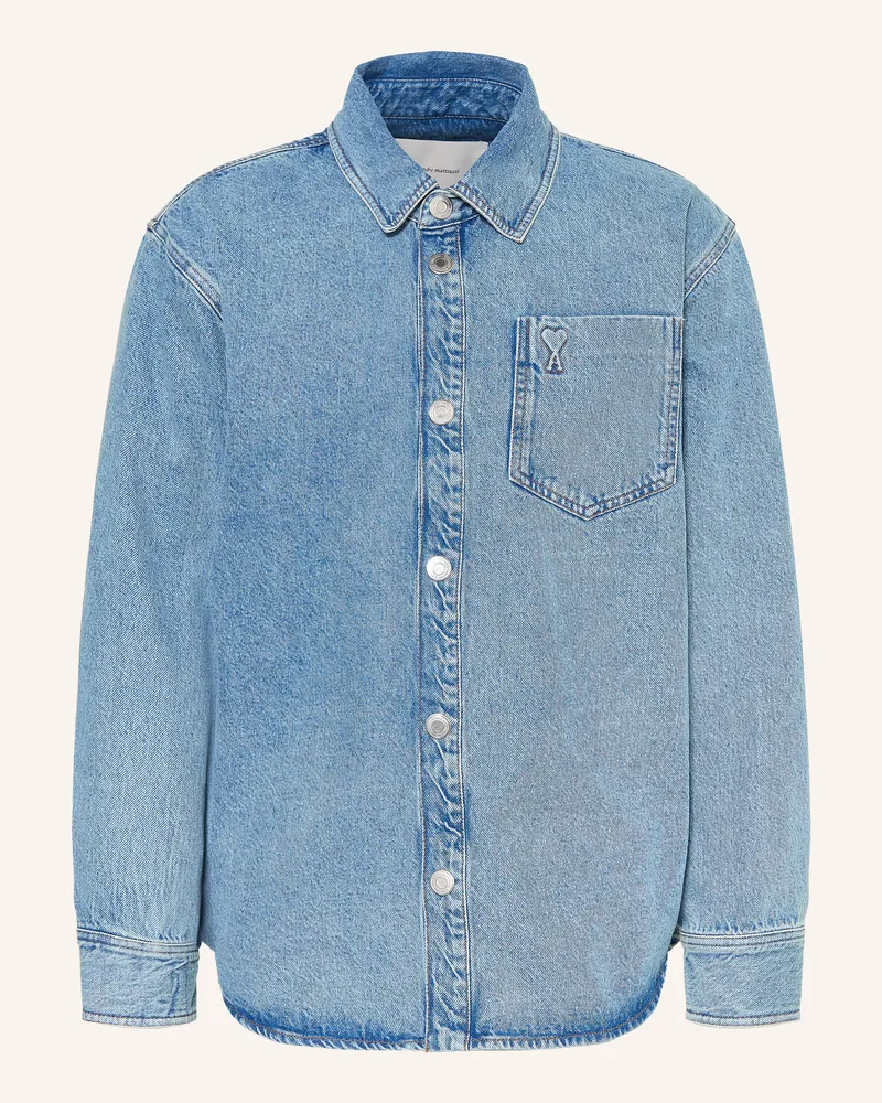 AMI Paris Jeanshemd Slim Fit blau Hellblau