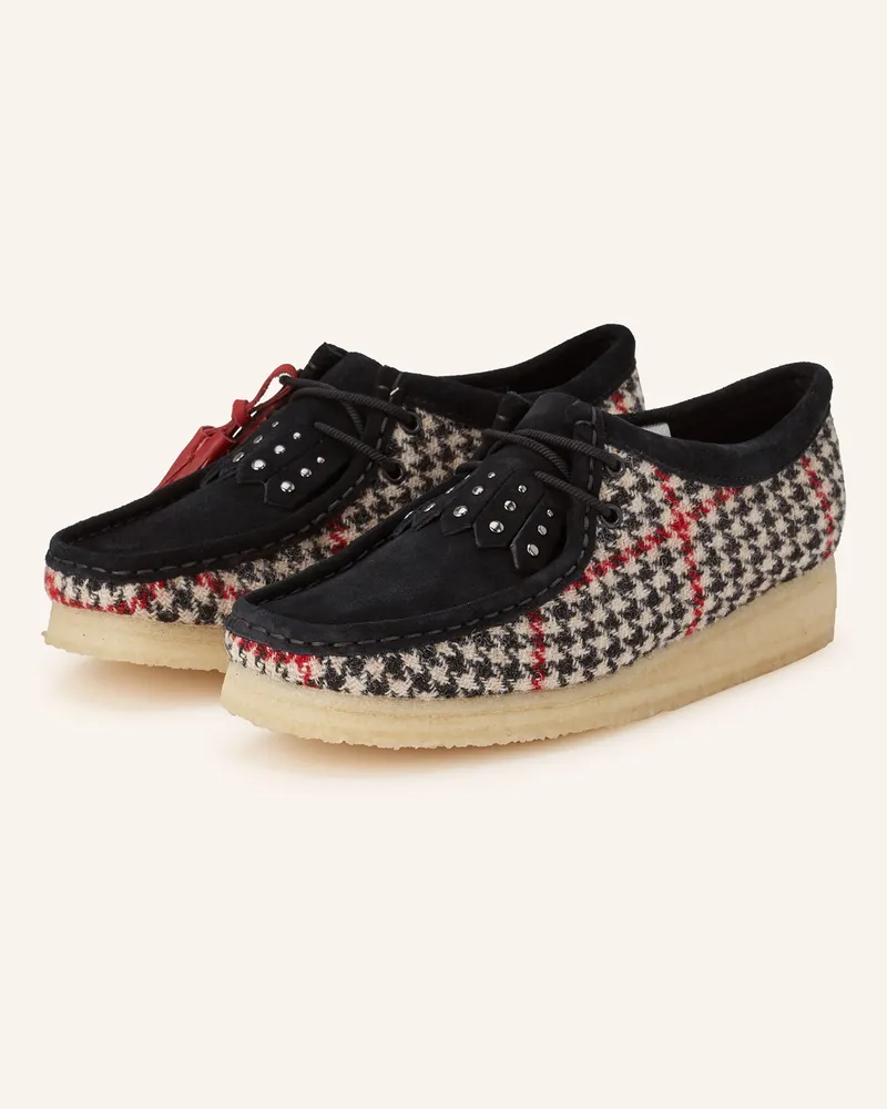 Clarks Schnürer WALLABEE mit Nieten Schwarz