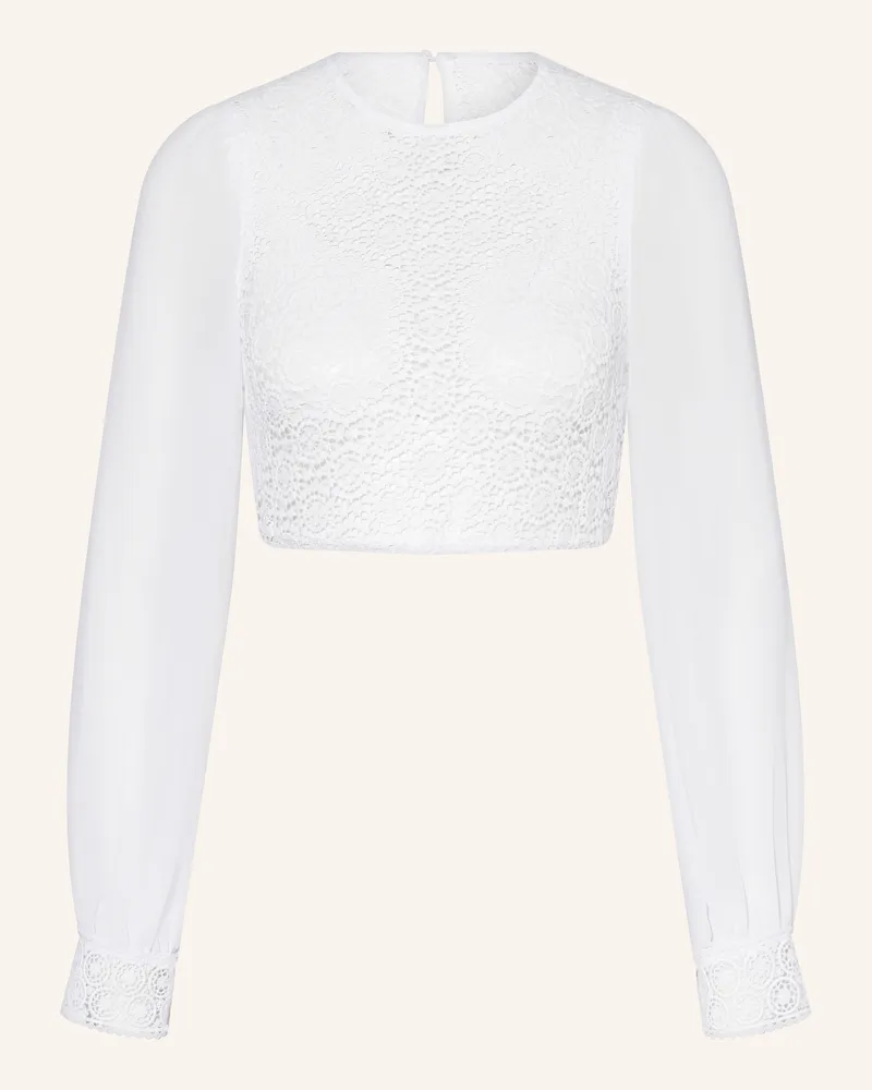 Johann & Johanna Dirndlbluse mit Lochspitze Weiss