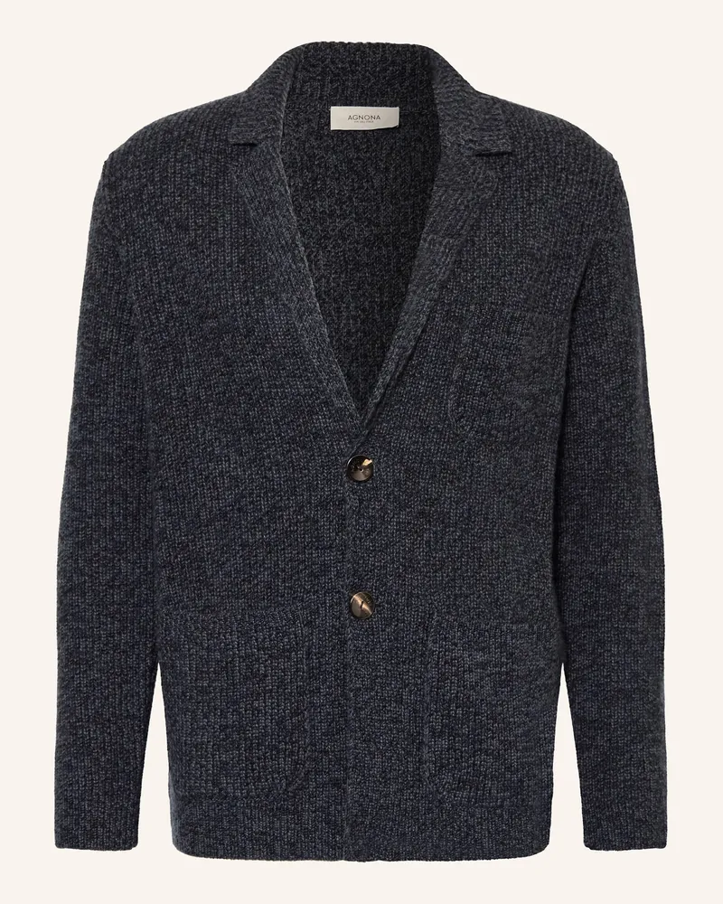AGNONA Stricksakko Regular Fit aus Cashmere Dunkelblau