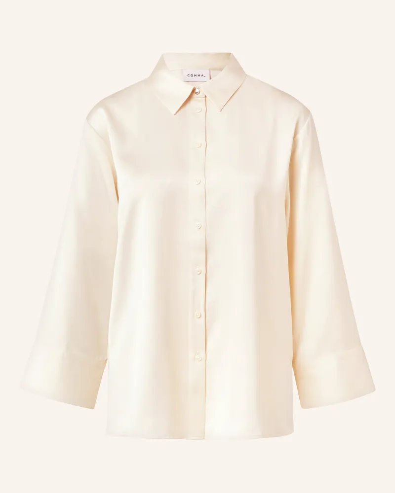 COMMA Hemdbluse Aus Satin weiss Creme