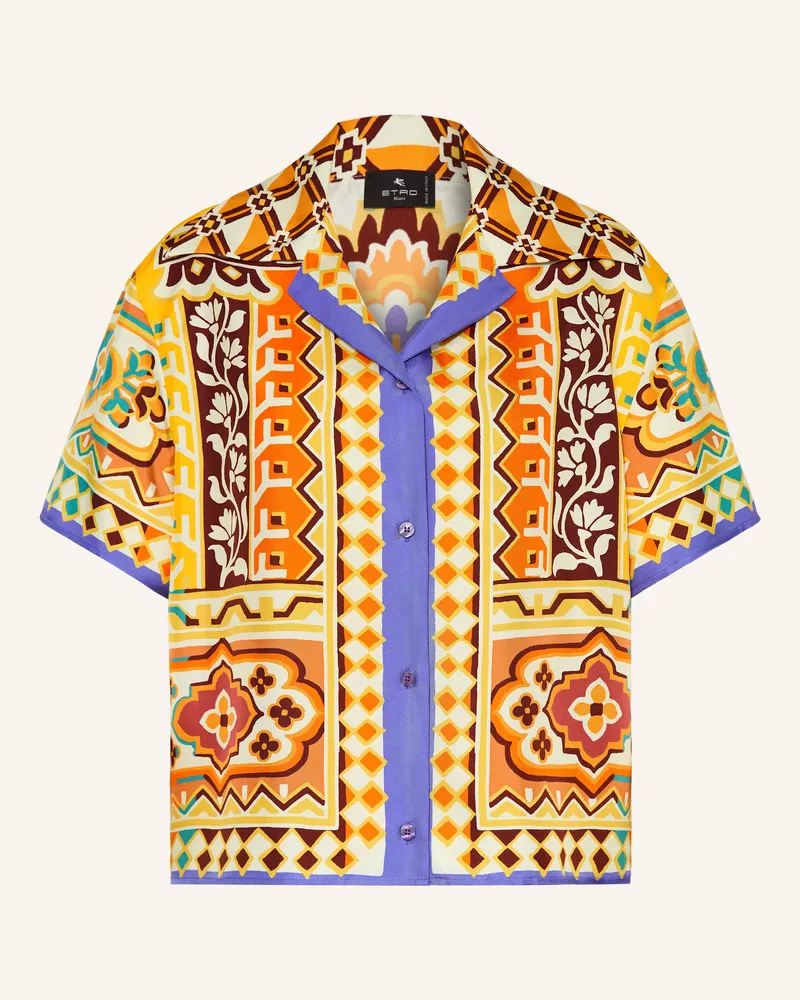 Etro Cropped-Hemdbluse Aus Seide gelb Gelb