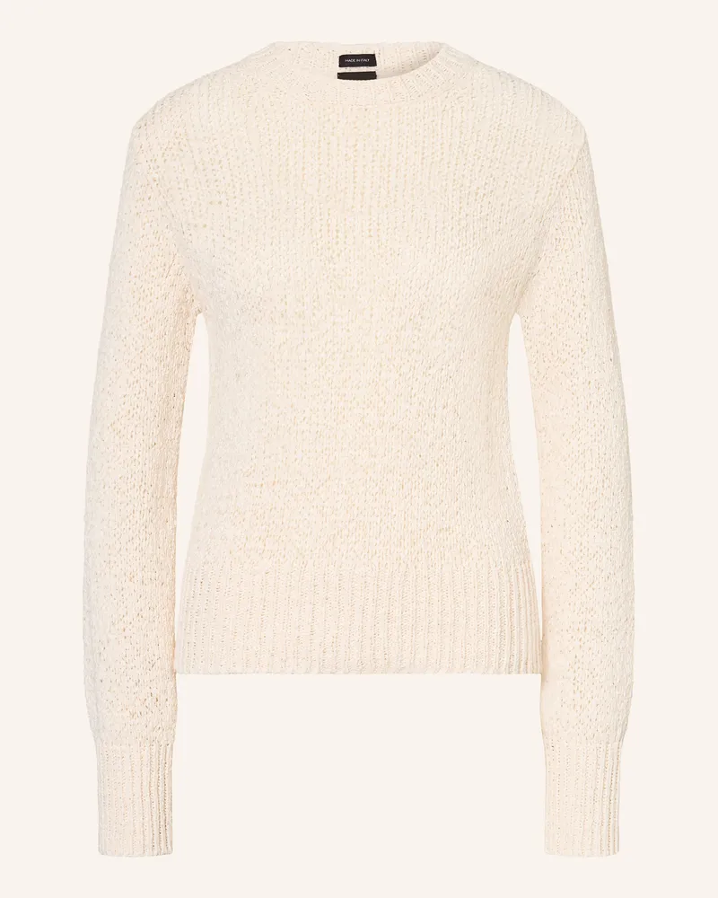 HUGO BOSS Pullover Fibiscus weiss Ecru