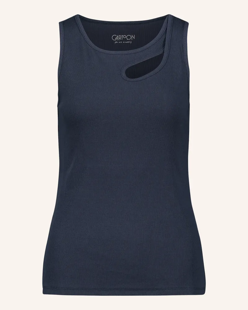 Cartoon Top Mit Cut-Out blau Dunkelblau