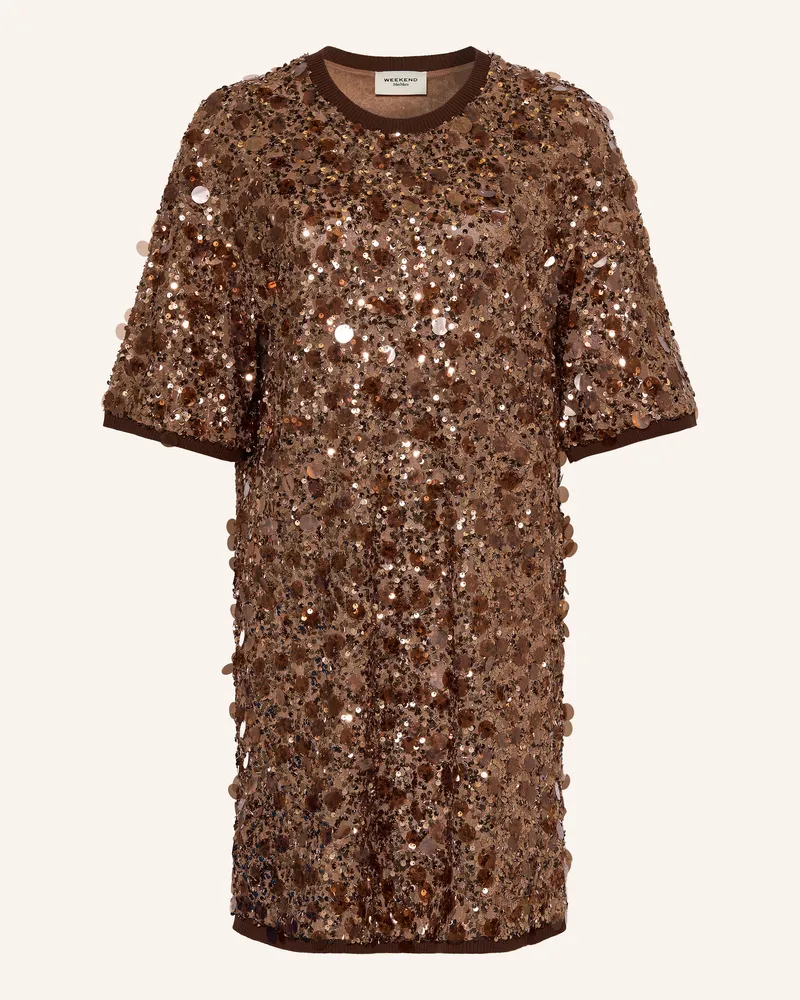 Max Mara Kleid Eburnea Mit Pailletten braun Braun