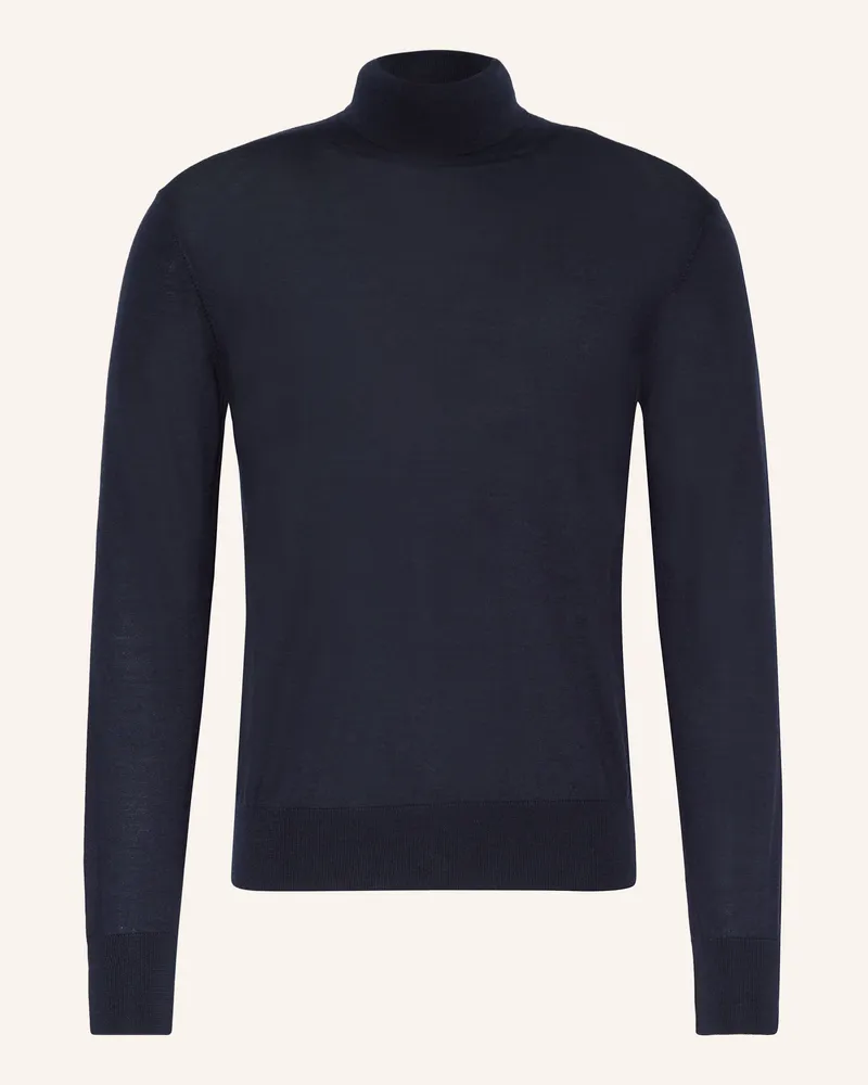 AGNONA Rollkragenpullover mit Cashmere und Seide Dunkelblau