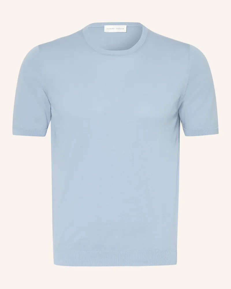 Roberto Collina Strickshirt Hellblau