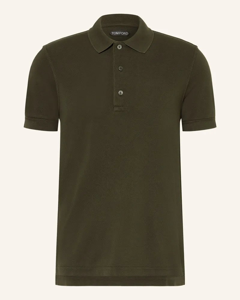Tom Ford Piqué-Poloshirt gruen Dunkelgrün