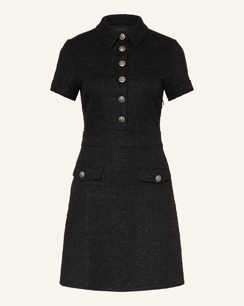 Guess Tweed-Kleid TAMARA mit Glitzergarn Schwarz