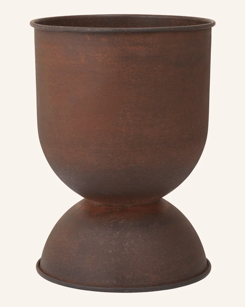 ferm LIVING Blumentopf Hourglass Small braun Dunkelbraun