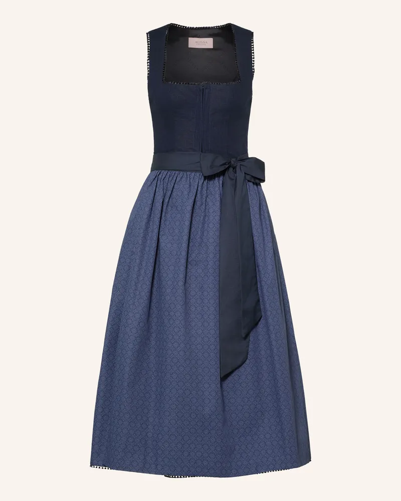 KINGA MATHE Dirndl Alea Mit Leinen blau Dunkelblau