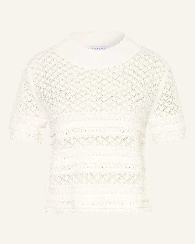 Mrs & HUGS Strickshirt weiss Weiss