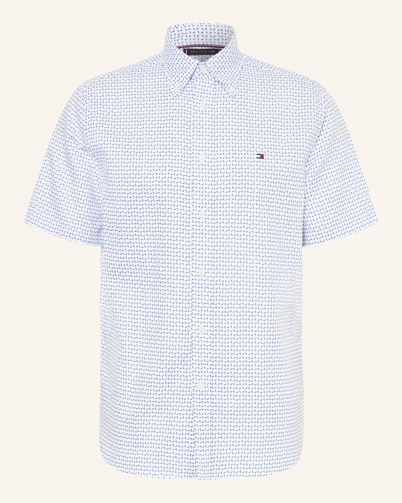 Tommy Hilfiger Kurzarm-Hemd Regular Fit Mit Leinen weiss Weiss