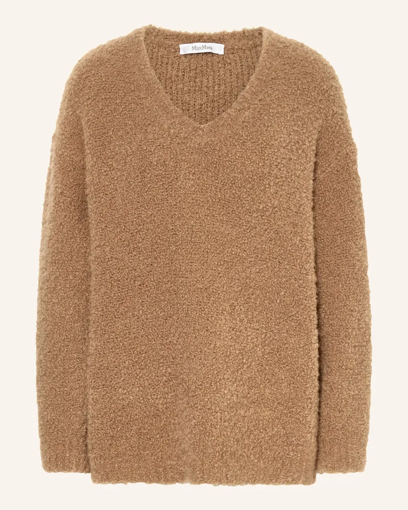 Max Mara Kamelhaar-Pullover PANTERA aus Bouclé Camel