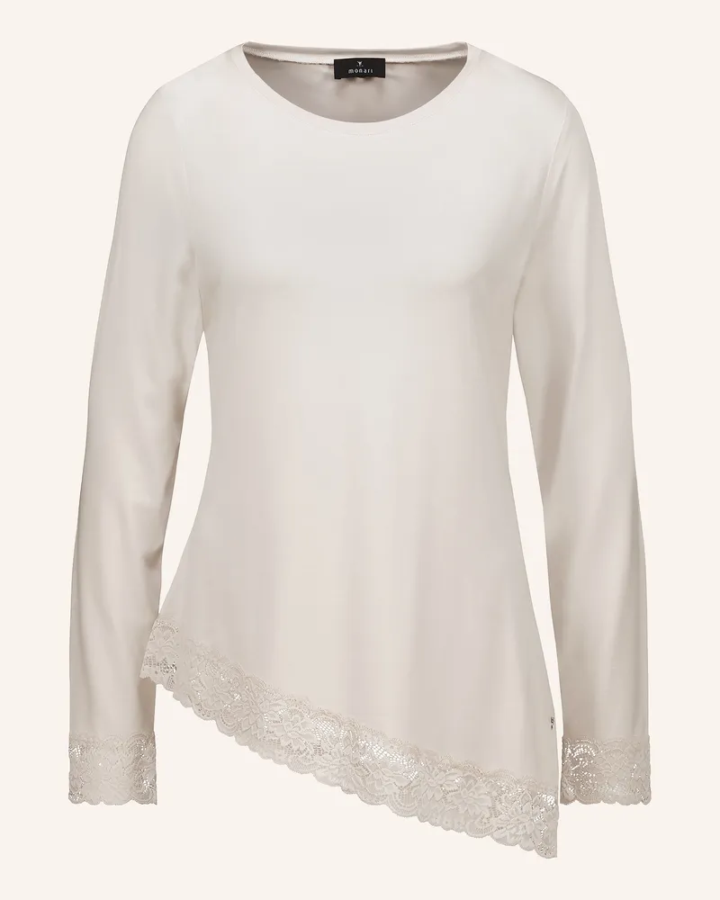 monari Longsleeve Mit Spitze weiss Ecru