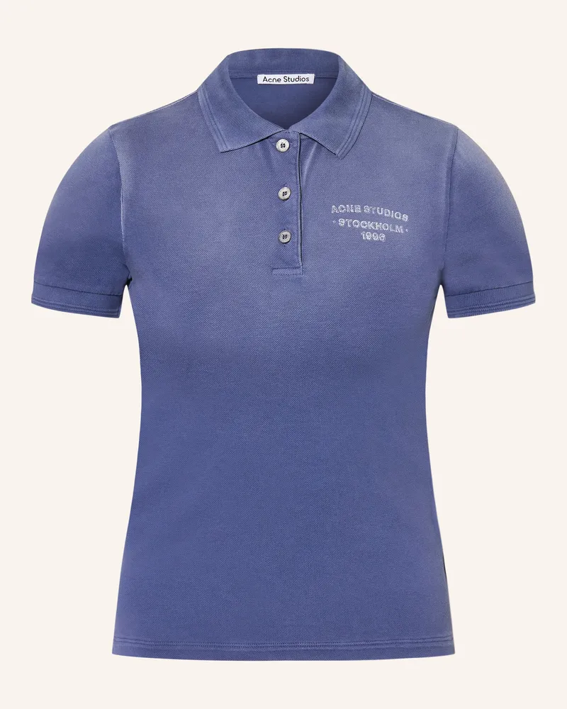Acne Studios Piqué-Poloshirt blau Blau