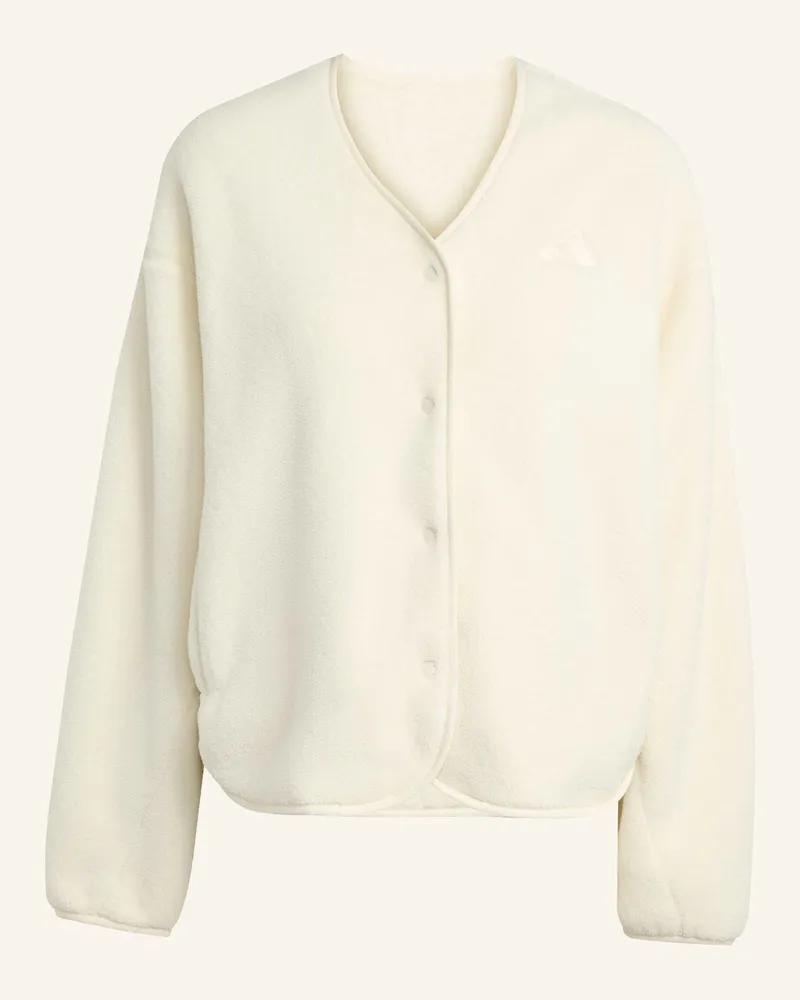 adidas FUTURE ICONS 3-STREIFEN FLEECE STRICKJACKE Weiss