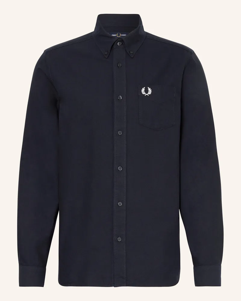 Fred Perry Hemd Regular Fit blau Dunkelblau