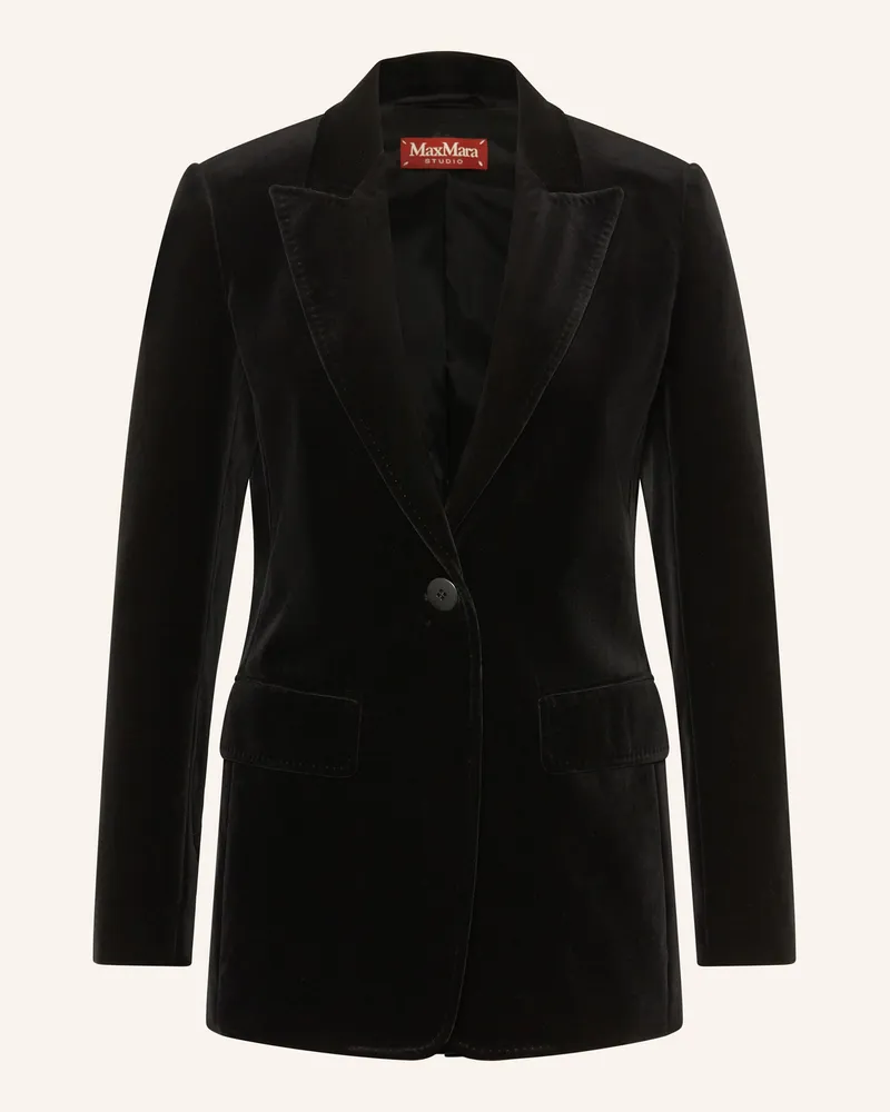 Max Mara Samtblazer Quadro schwarz Schwarz