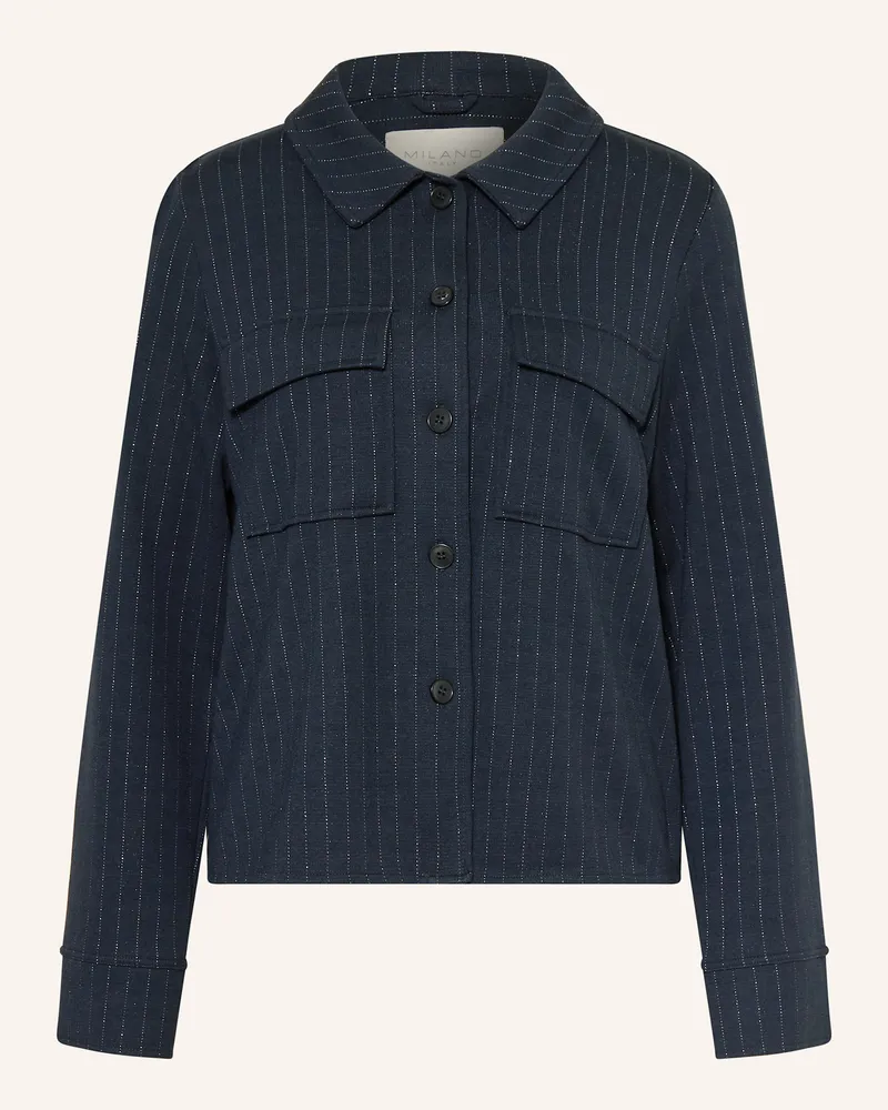 Milano Italy Overjacket mit Glitzergarn Dunkelblau