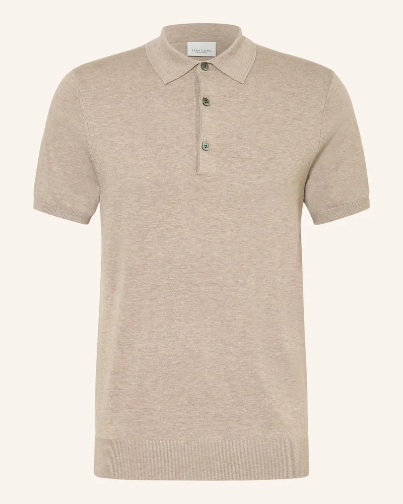 Profuomo Strick-Poloshirt Beige