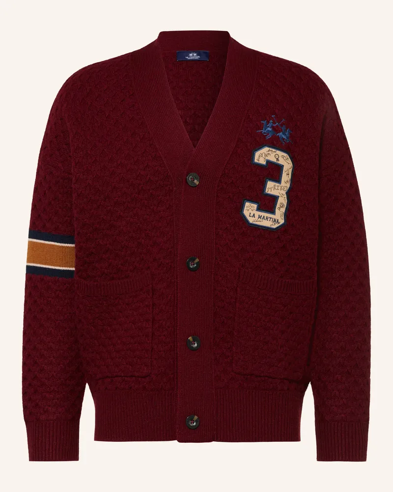 La Martina Strickjacke rot Dunkelrot