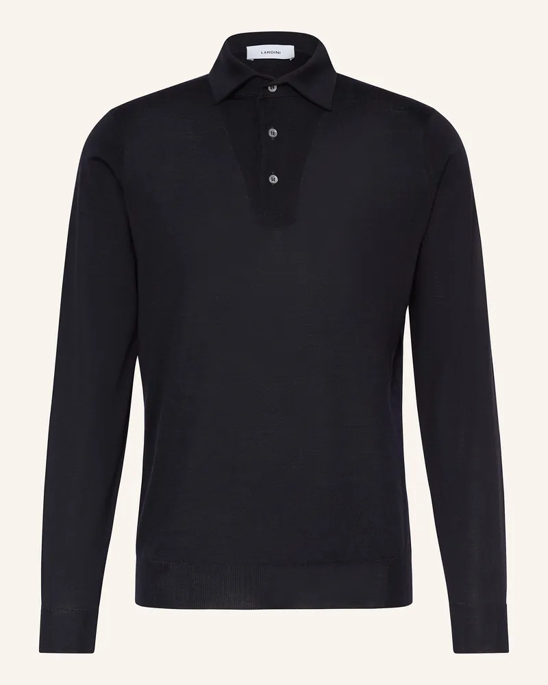 LARDINI Strick-Poloshirt blau Dunkelblau