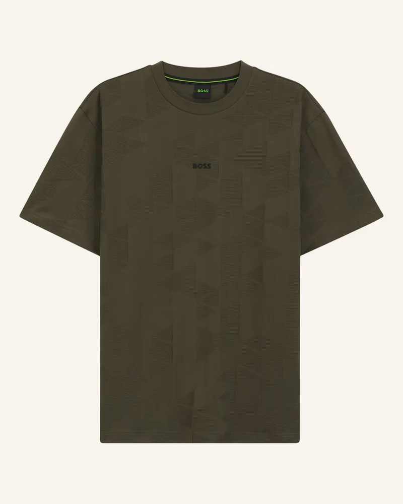 HUGO BOSS T-Shirt Ts_Network Jq Regular Fit gruen Grün