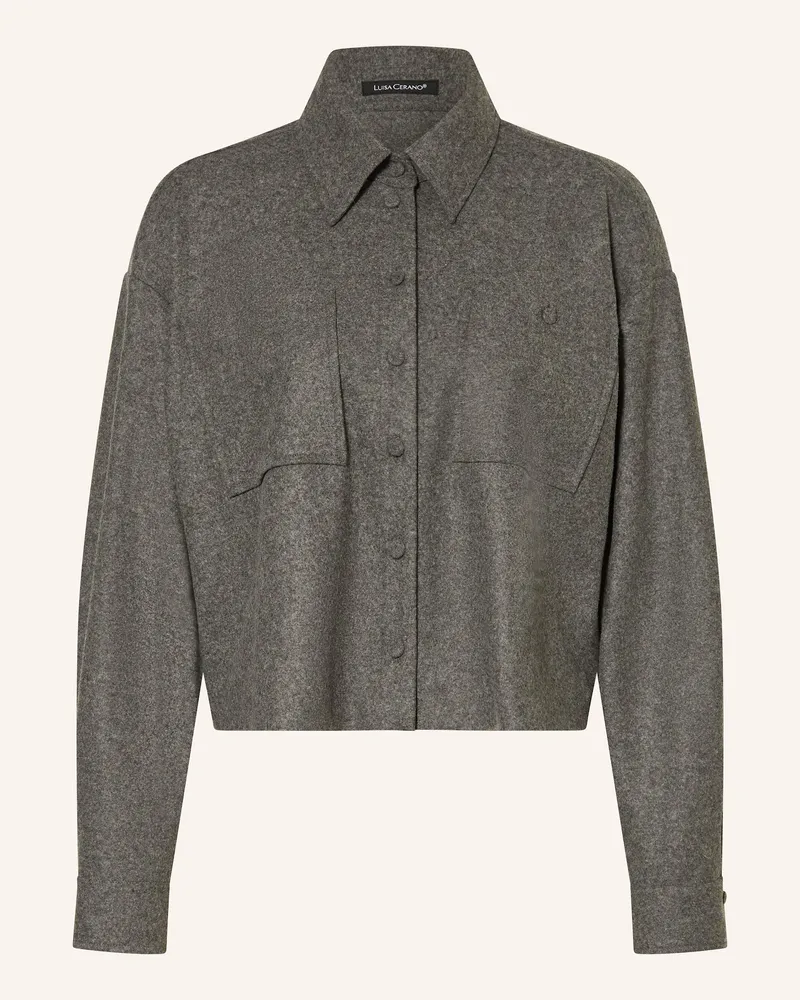 Luisa Cerano Hemdbluse aus Flanell Grau