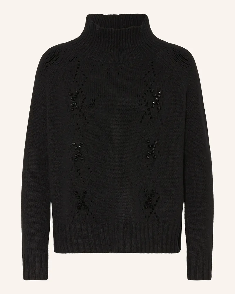 CATNOIR Pullover mit Schmucksteinen Schwarz