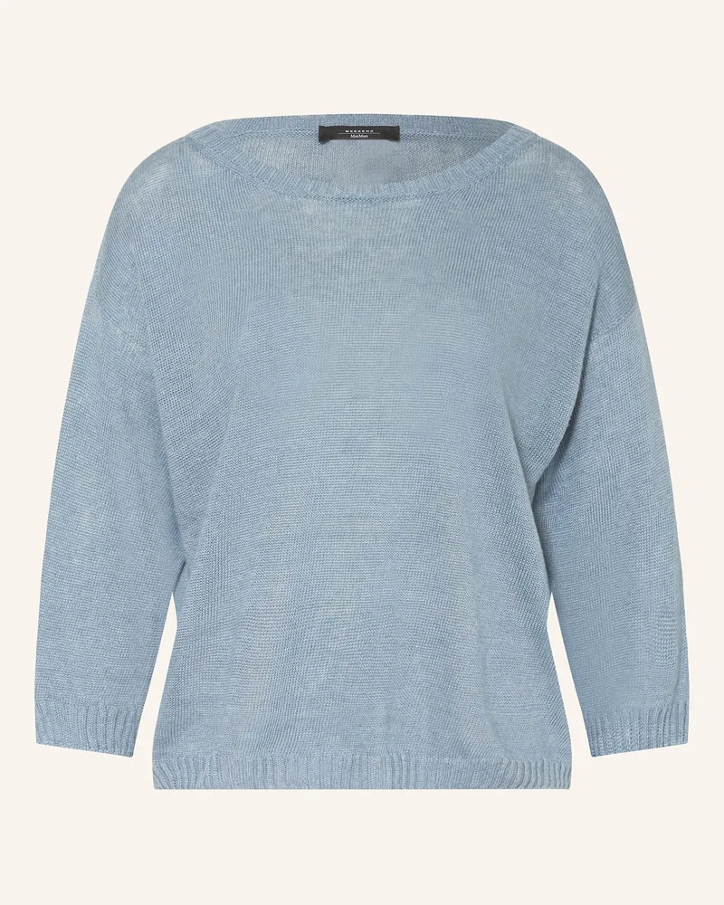 Max Mara Leinenpullover SELZ mit 3/4-Arm Blaugrau