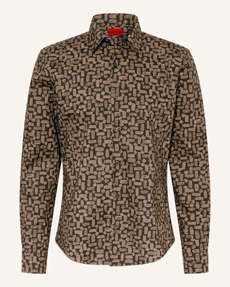 HUGO BOSS Hemd ERNO Casual Slim Fit Schwarz