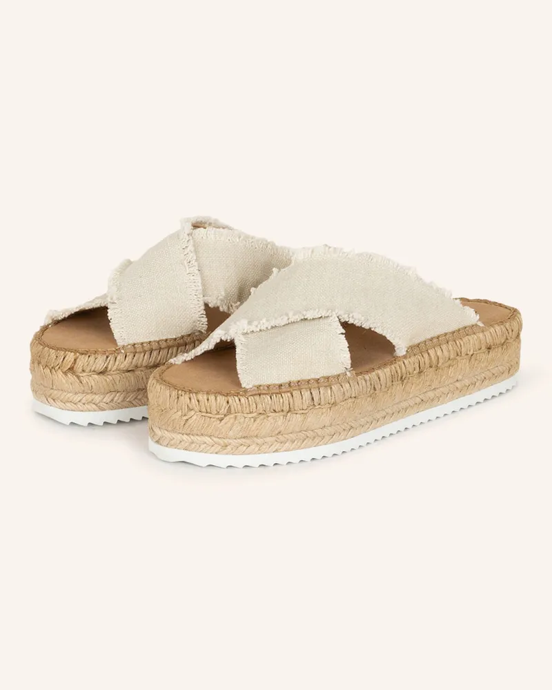 Espadrij Plateau-Pantoletten Croisette beige Creme