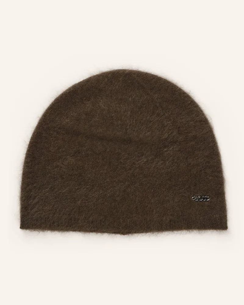 HUGO BOSS Cashmere-Mütze Lareni grau Khaki