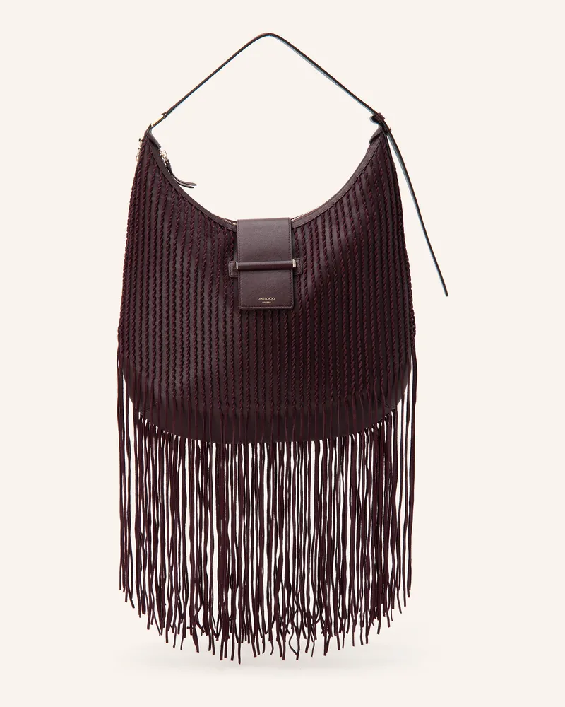 Jimmy Choo Schultertasche Bar rot Dunkellila