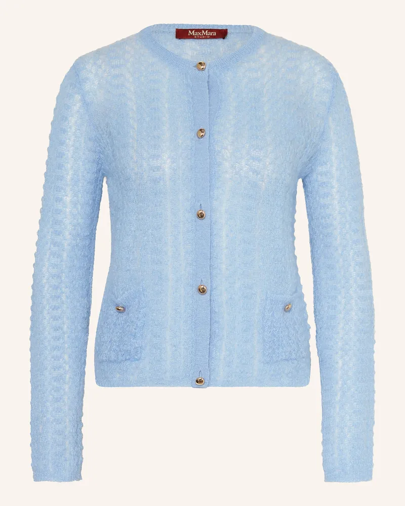 Max Mara Strickjacke GOLIA mit Mohair Hellblau
