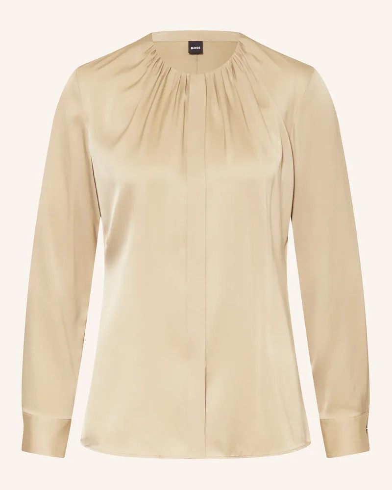 HUGO BOSS Seidenbluse Banorah beige Camel