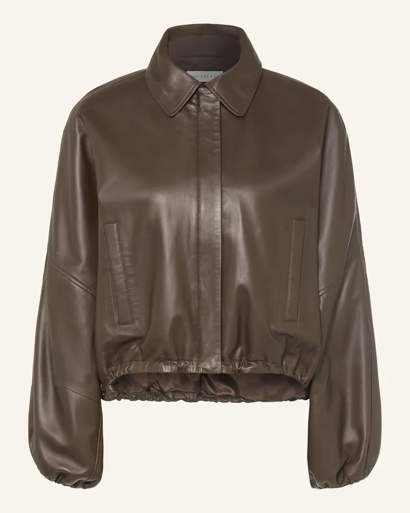 SEM PER LEI Lederblouson braun Dunkelbraun