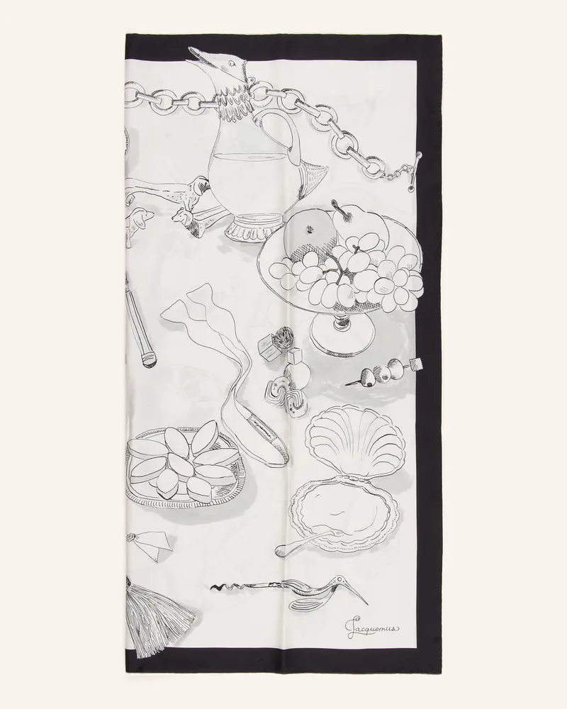 Jacquemus Seidentuch Le Grand Foulard Cocktail weiss Weiss