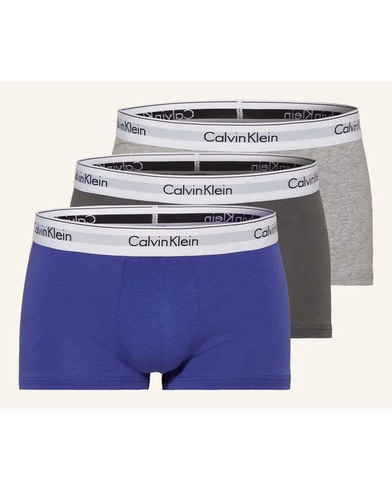 Calvin Klein 3er-Pack Boxershorts MODERN COTTON STRETCH Low Blau