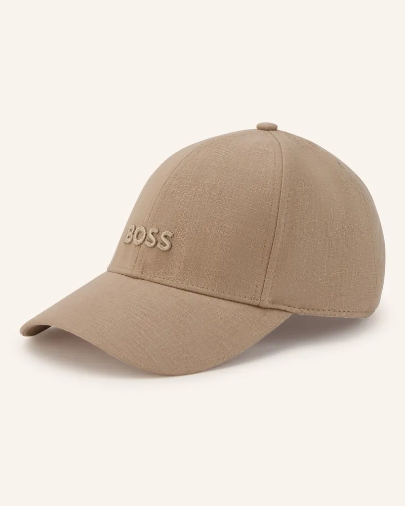 HUGO BOSS Leinen-Cap ARI Hellbraun