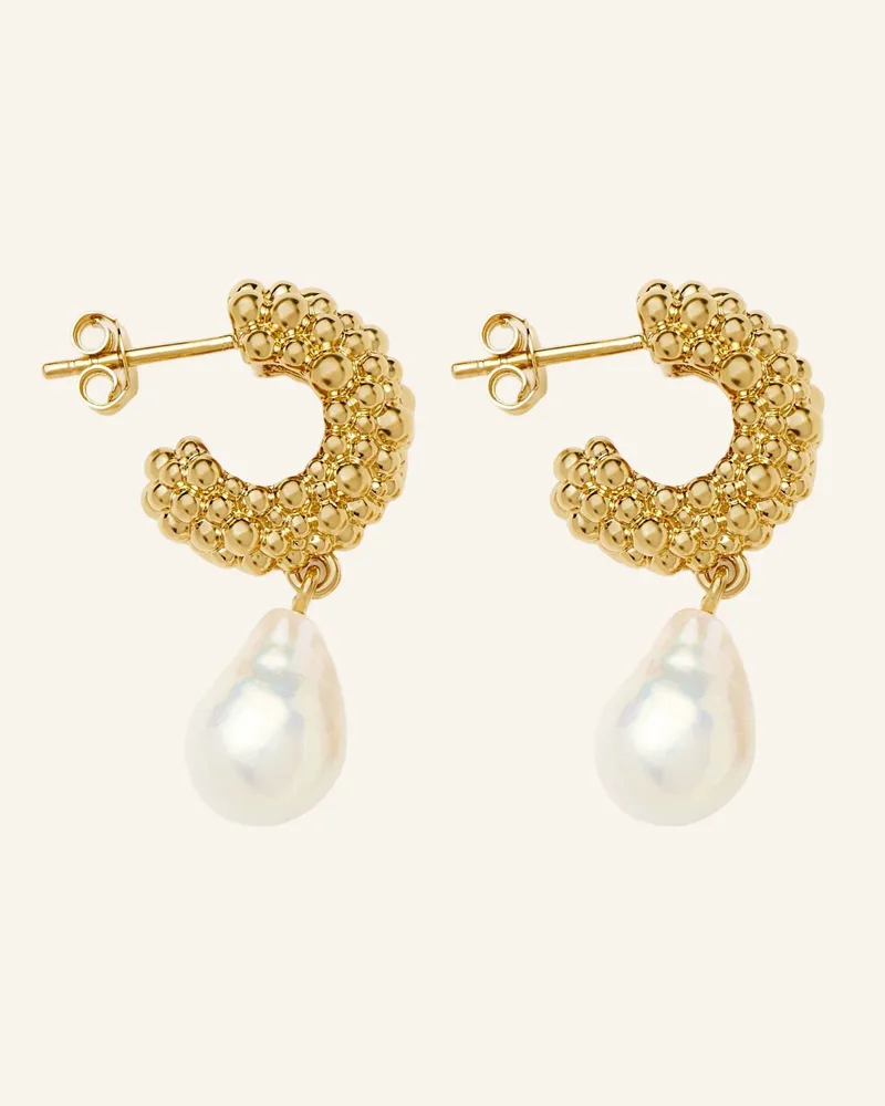 Missoma Creolen Pearl Baya Small Hoop Drop Earrings By Glambou gold Gold