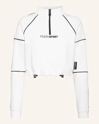 Philipp Plein Cropped Sweatjacke mit Kapuze Weiss