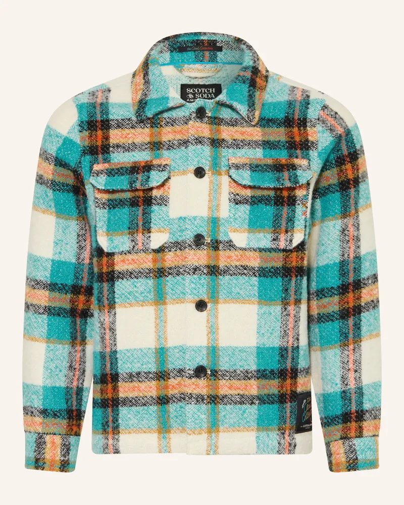 Scotch&Soda Overshirt blau Neontürkis