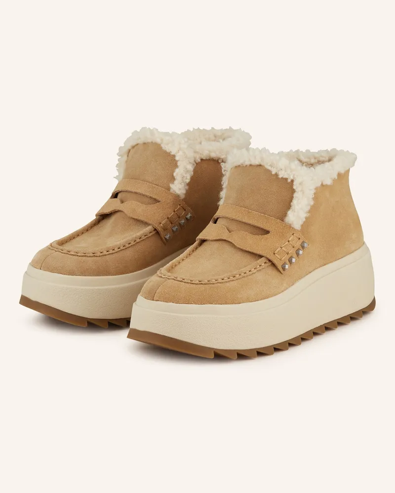 ash Plateau-Boots Magic Mit Nieten beige Camel