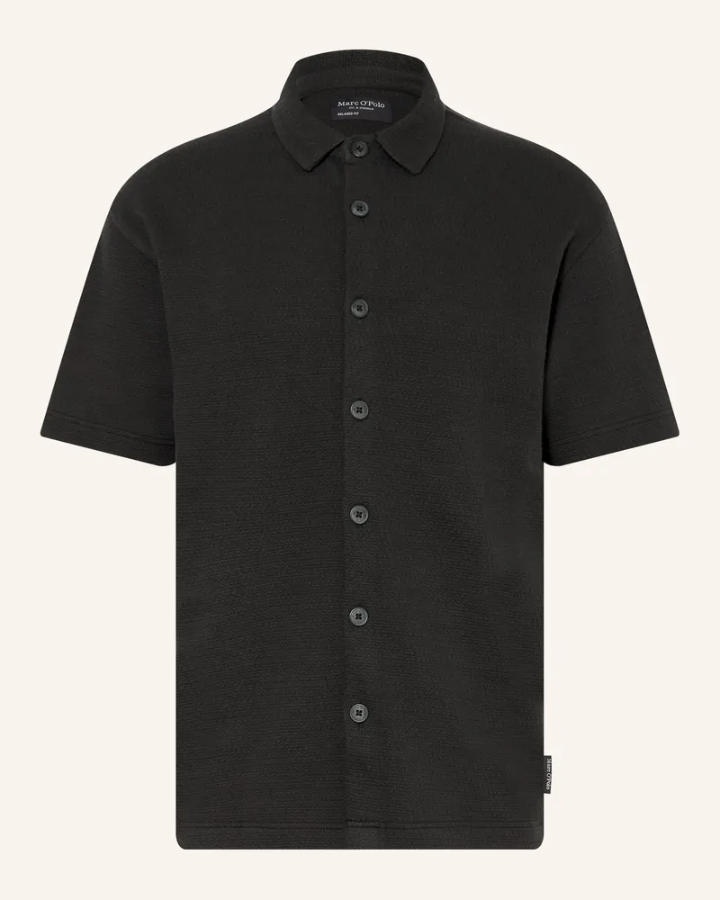 Marc O'Polo Kurzarm-Hemd Relaxed Fit Aus Jersey schwarz Schwarz