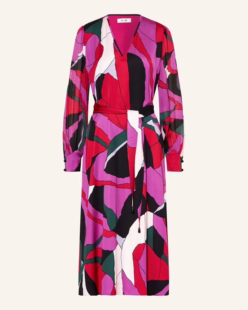 Diane von Furstenberg Satinkleid Abel Im Materialmix pink Fuchsia